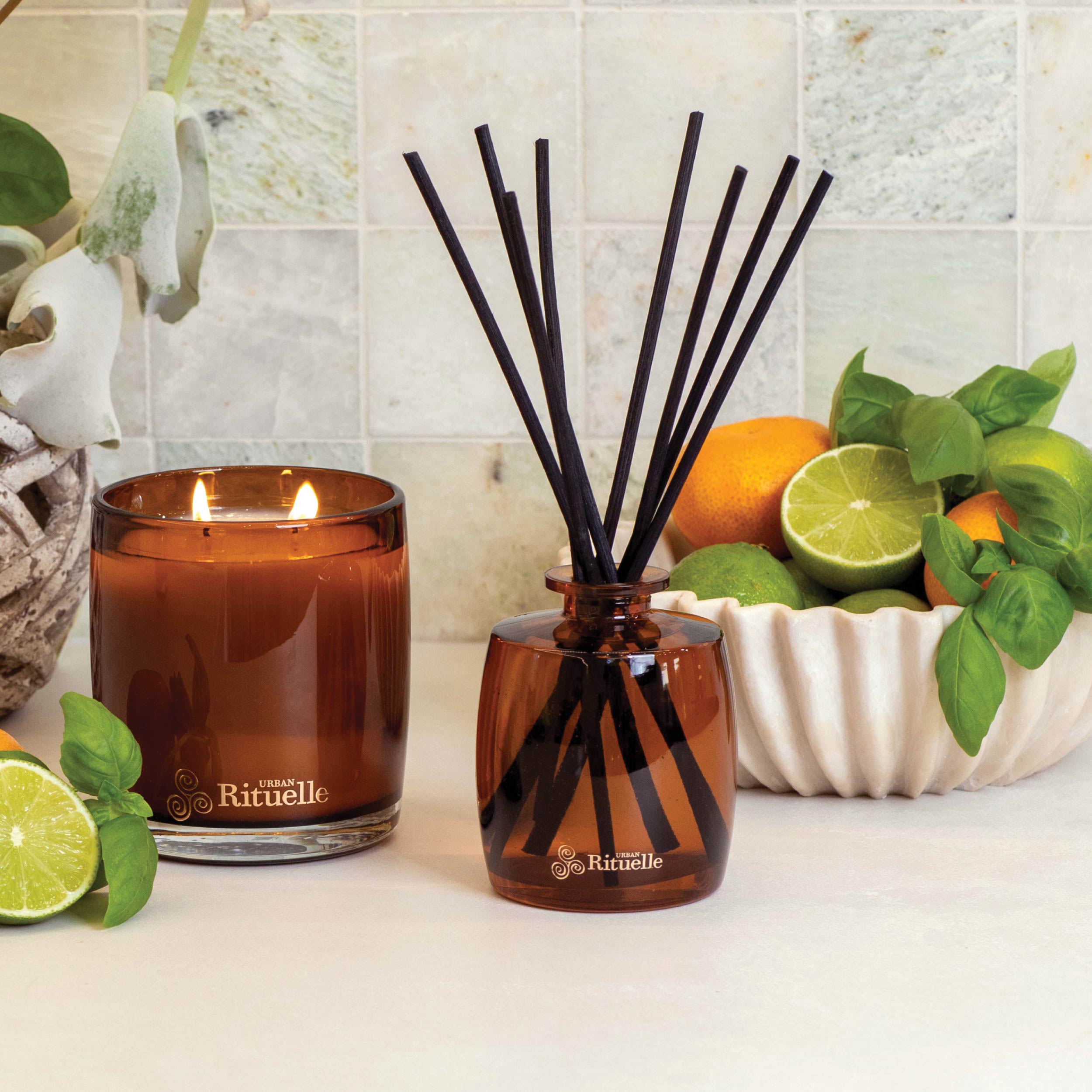 Mandarin, Basil & Lime<br>Fragrance Diffuser Set | 220ml