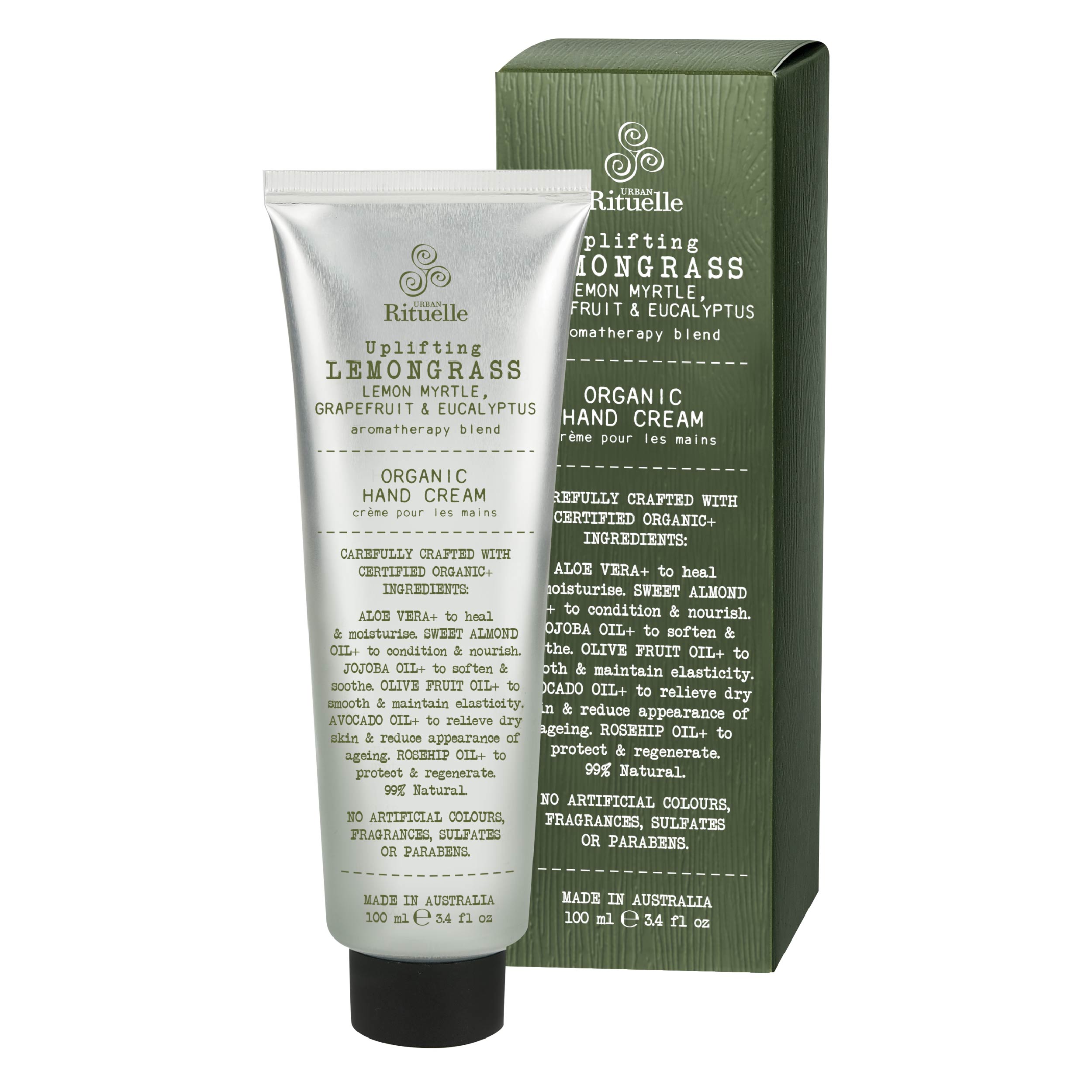 Lemongrass, Lemon Myrtle, Grapefruit & Eucalyptus<br> Organic Hand Cream | 100ml