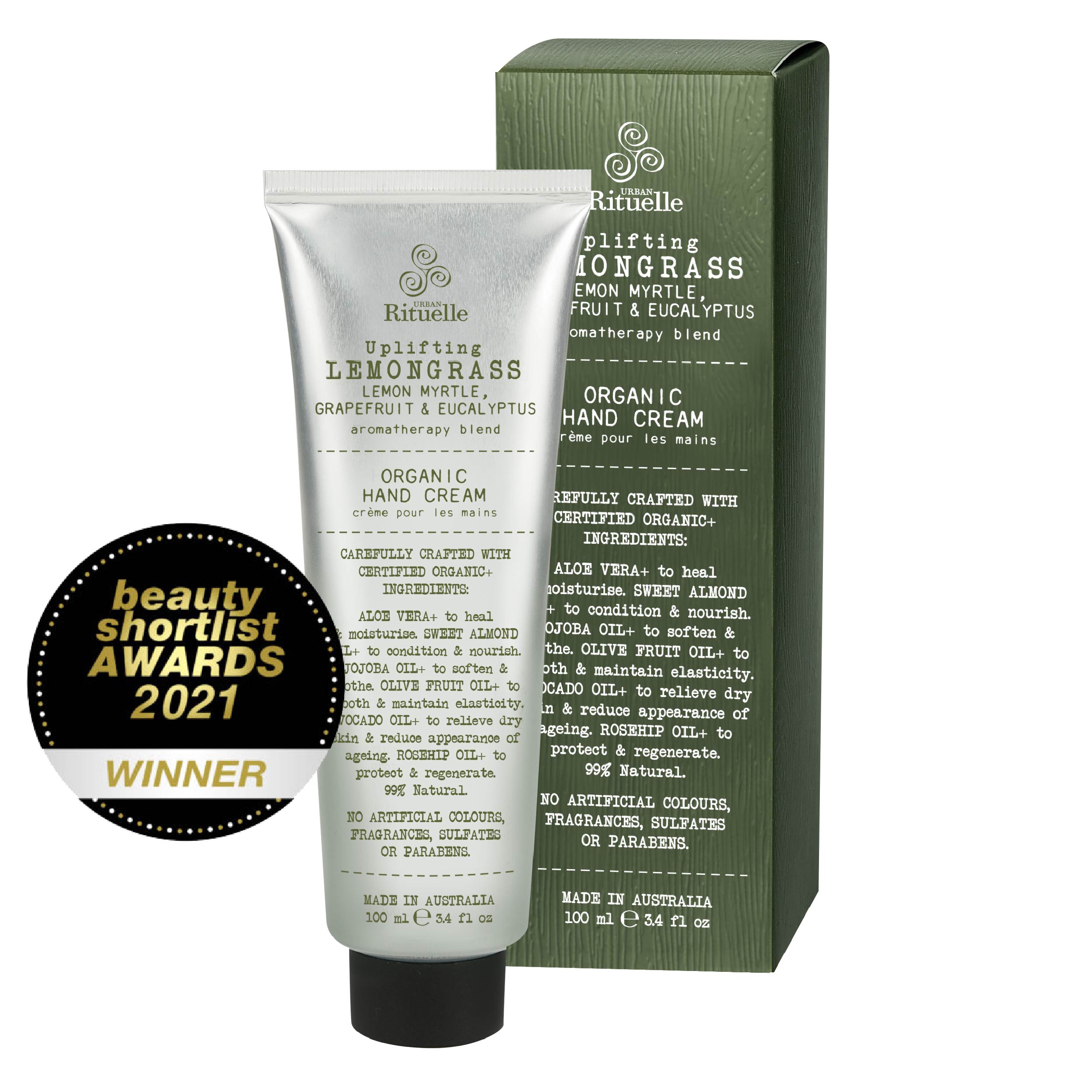 Lemongrass, Lemon Myrtle, Grapefruit & Eucalyptus<br> Organic Hand Cream | 100ml