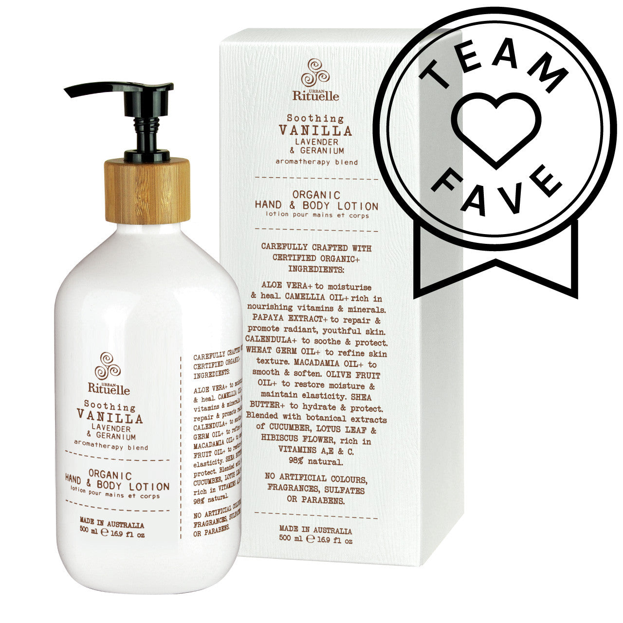 Vanilla, Lavender & Geranium<br> Organic Hand & Body Lotion | 500ml