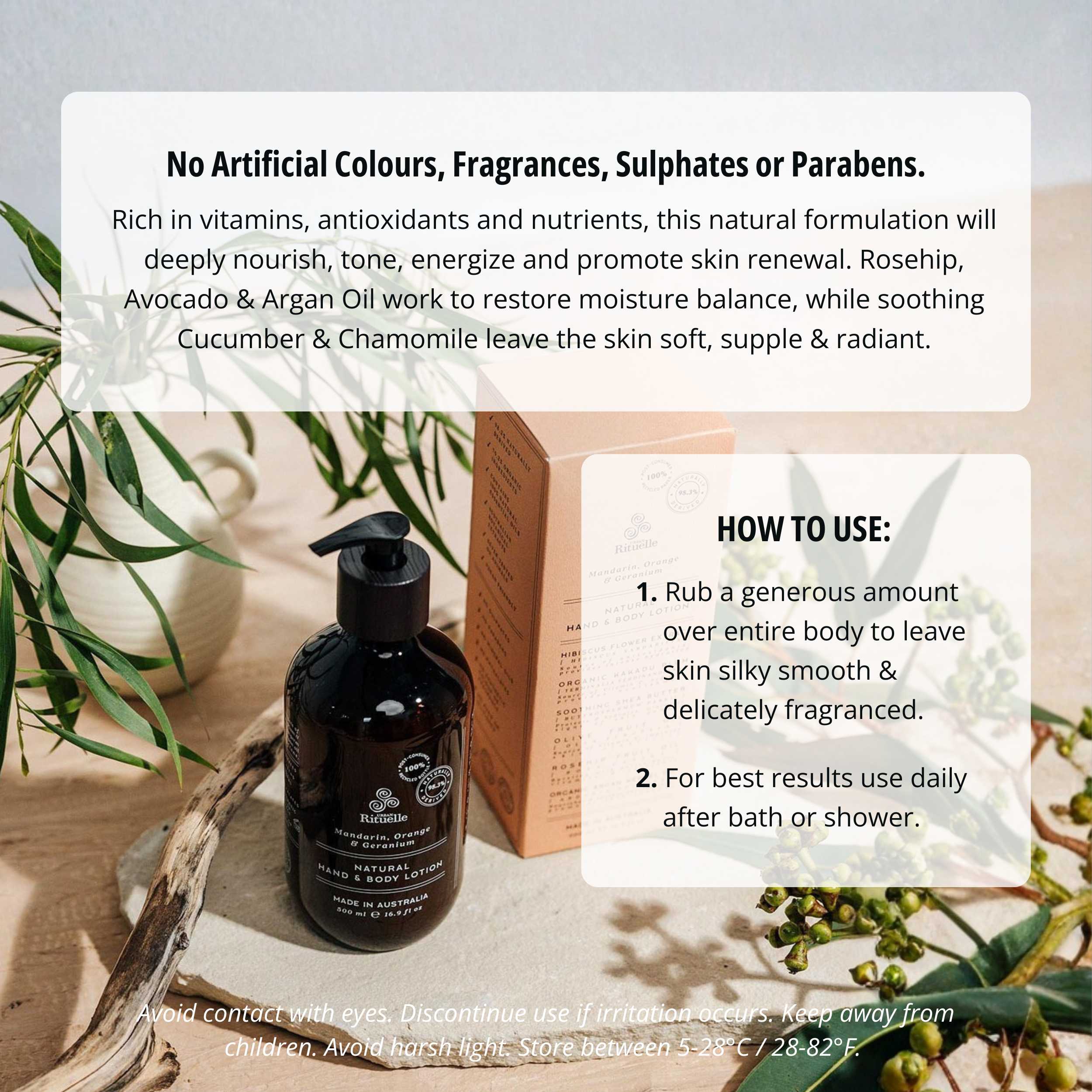 Mandarin, Orange & Geranium<br> Natural Hand & Body Lotion | 500ml