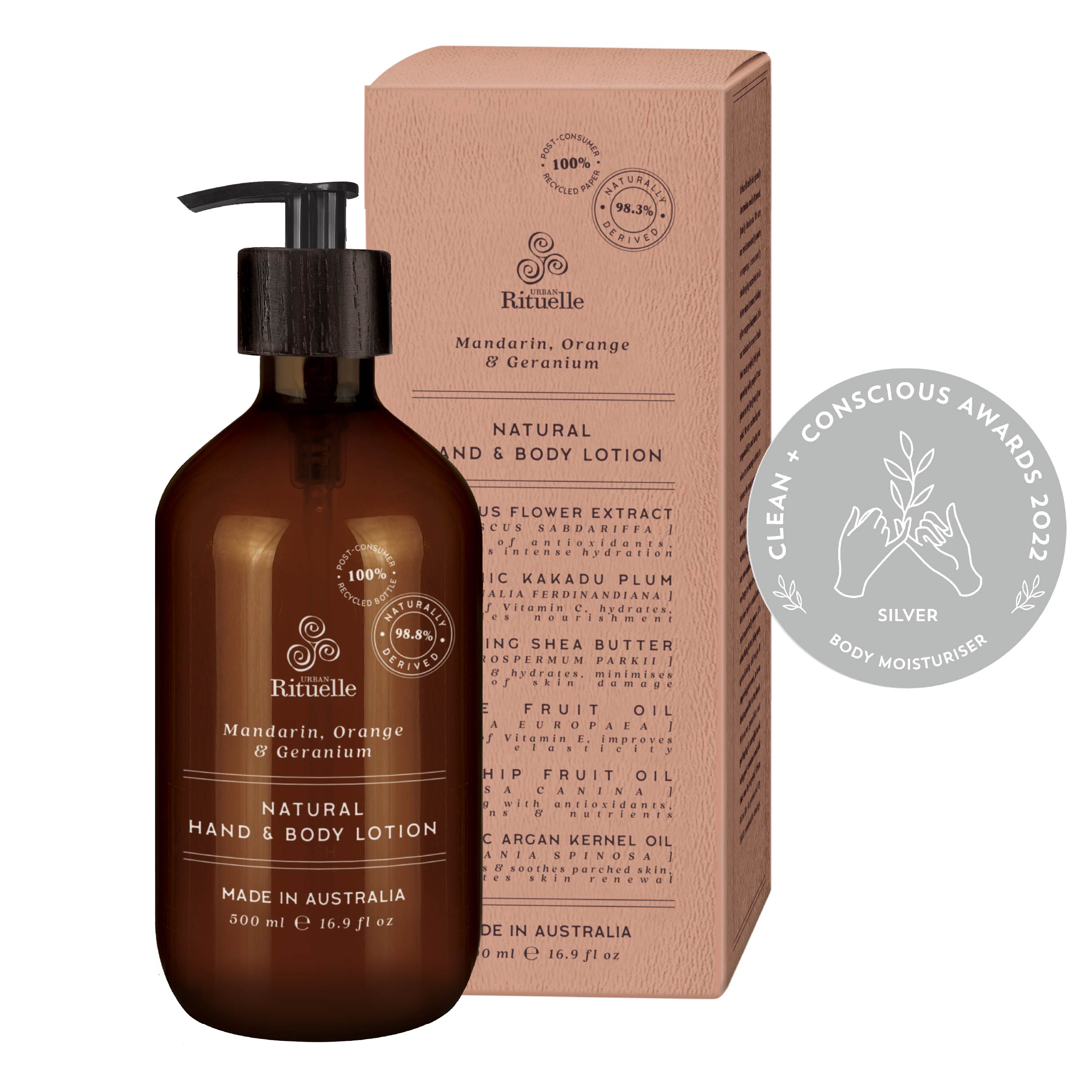 Mandarin, Orange & Geranium<br> Natural Hand & Body Lotion | 500ml