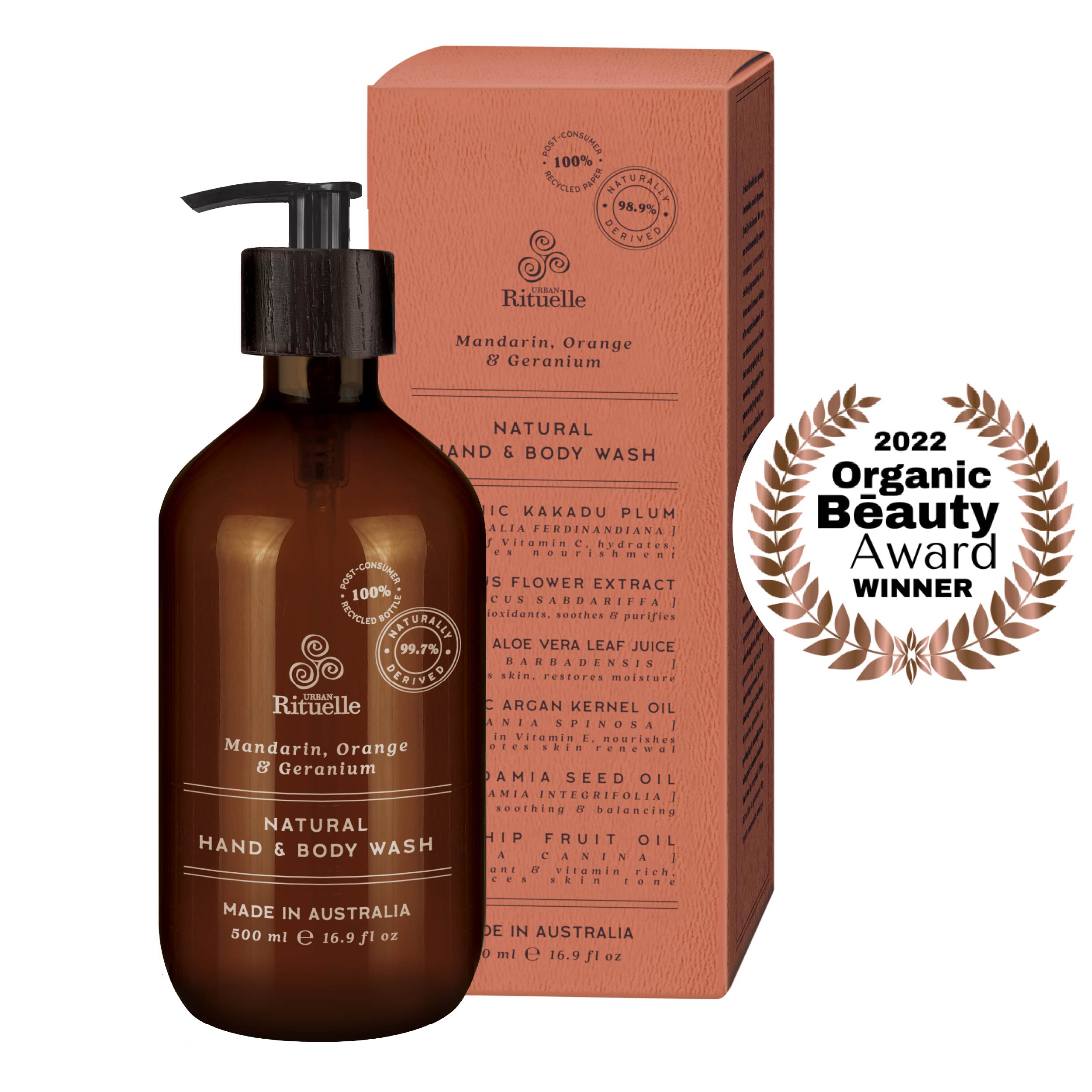 Mandarin, Orange & Geranium<br> Natural Hand & Body Wash | 500ml