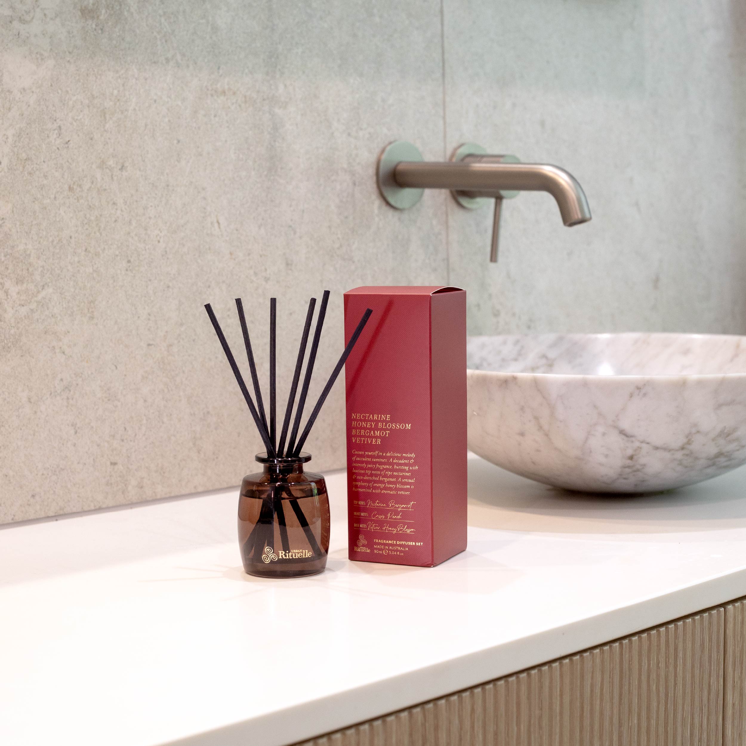 Nectarine, Honey Blossom, Bergamot, Vetiver<br> Mini Fragrance Diffuser Set | 90ml