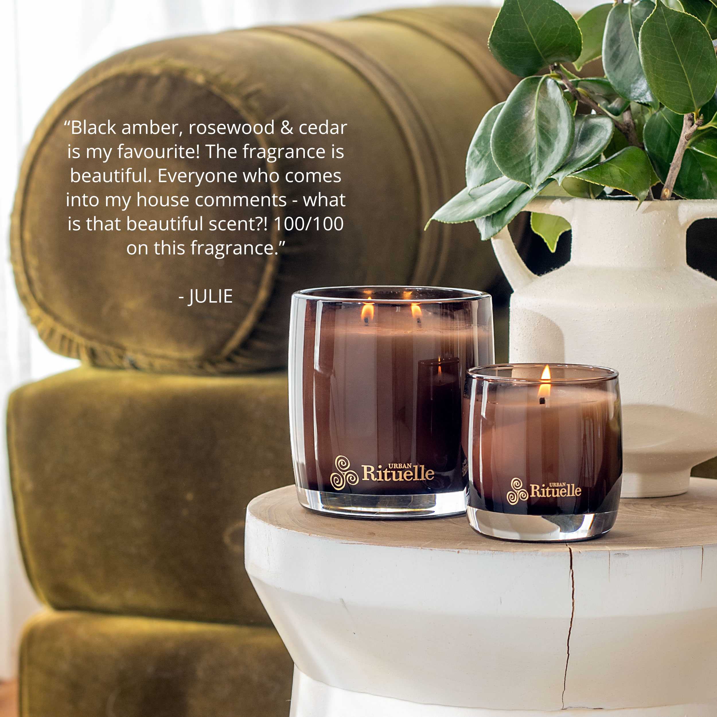 Black Amber, Rosewood & Cedar<br> Scented Soy Candle | 400gm