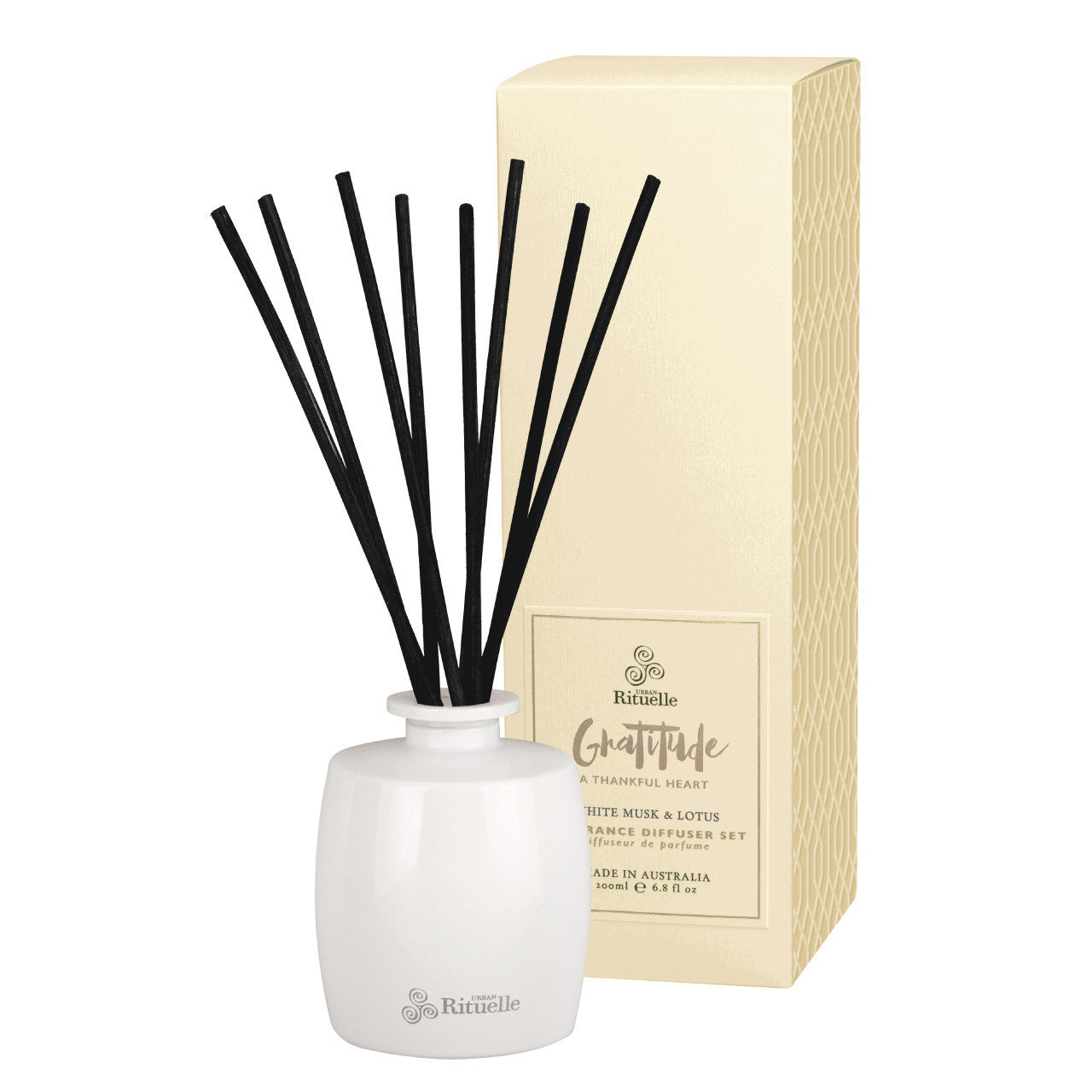 Gratitude - White Musk & Lotus - Fragrance Diffuser Set Gratitude - White Musk & Lotus - Fragrance Diffuser Set